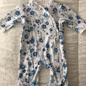 Little Me Newborn Blue Floral Onesie